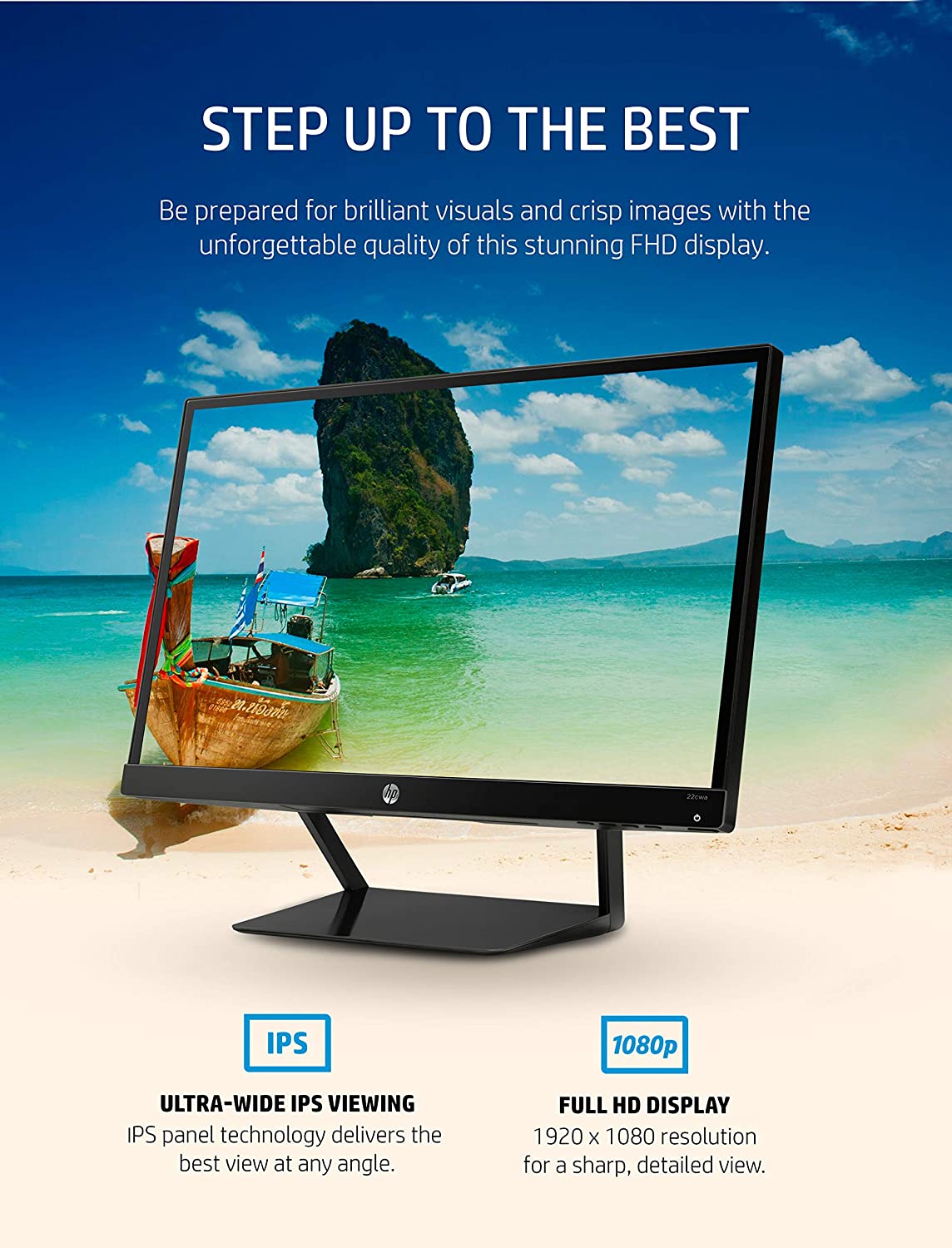 HP Pavilion 22cwa 21.5-Inch Full HD 1080p IPS LED Monitor, Tilt, VGA and HDMI (T4Q59AA) - Black HP Pavilion 22cwa 21.5-Inch Full HD 1080p IPS LED Monitor, Tilt, VGA and HDMI (T4Q59AA) - Black